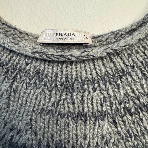PRADA Gray Gradient Sweater Womens 2 38 Soft Wool Cashmere Australian Exclusive - Picture 6 of 13